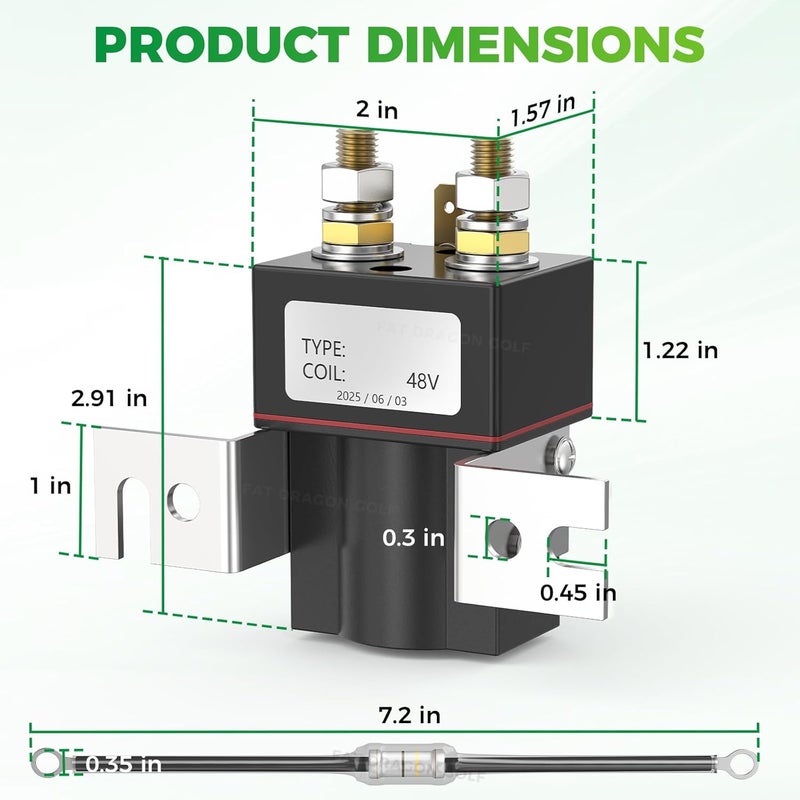 Panglong 48V 4 Terminal Solenoid Coil for Club Car Golf Carts - Image 5