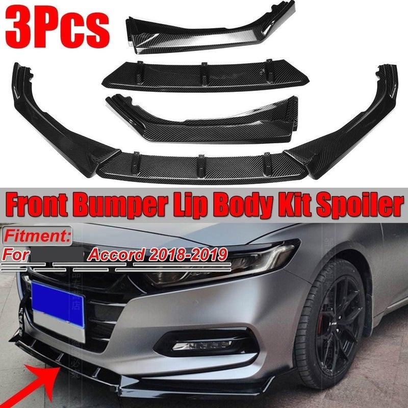 Wivplex Carbon Fiber Look Front Bumper Lip Splitter Kit - Image 2