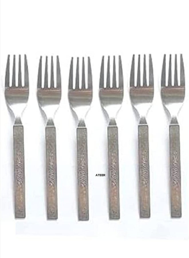 Ateer Stainless Steel Mix Cutlery Set/Table Ware Cutlery/Dinner Cutlery/Spoon & Forks (Set of 6 Spoon & 6 Forks) - Image 3