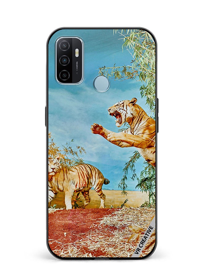 VR CREATIVE Protective Case Cover For Oppo A53 Tiger Jumping Design Multicolour - Image 1