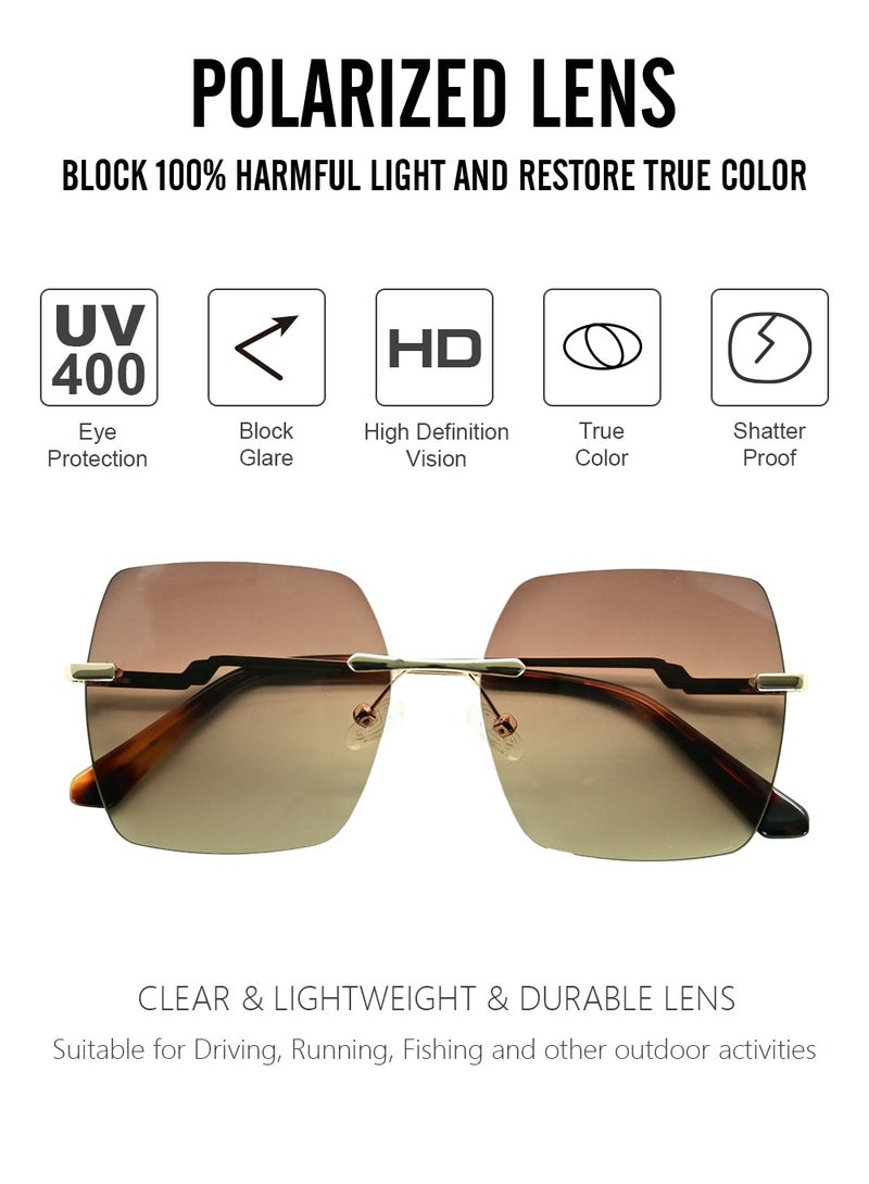 دلس دي إل إس نظارات شمسية للرجال والنساء - إطار معدني كبير الحجم مع عدسات محمية من الأشعة فوق البنفسجية متعددة الاستخدامات (MS9001-C2) - Image 2