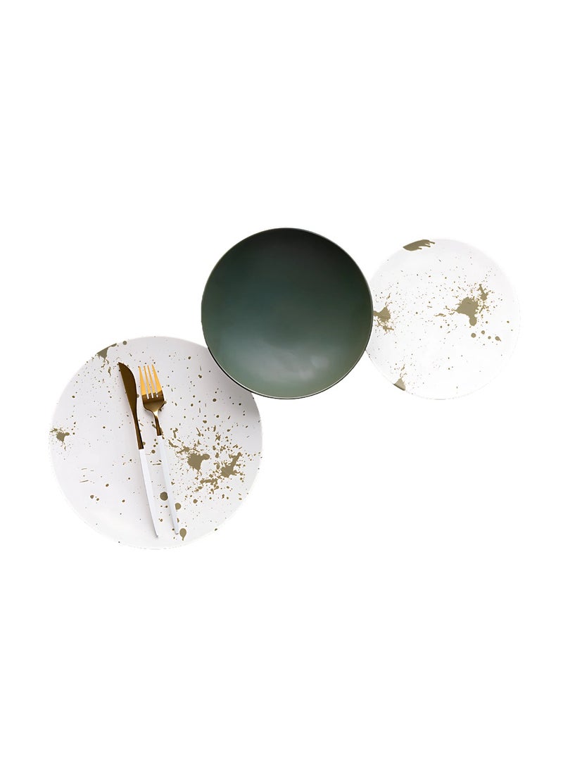 Dinner Set Porcelain18 Pieces Marble Green