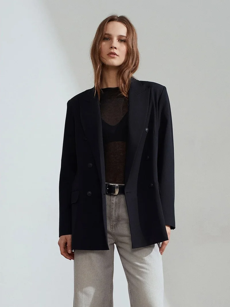 ديلفين DILVIN Long Crepe Blazer Jacket