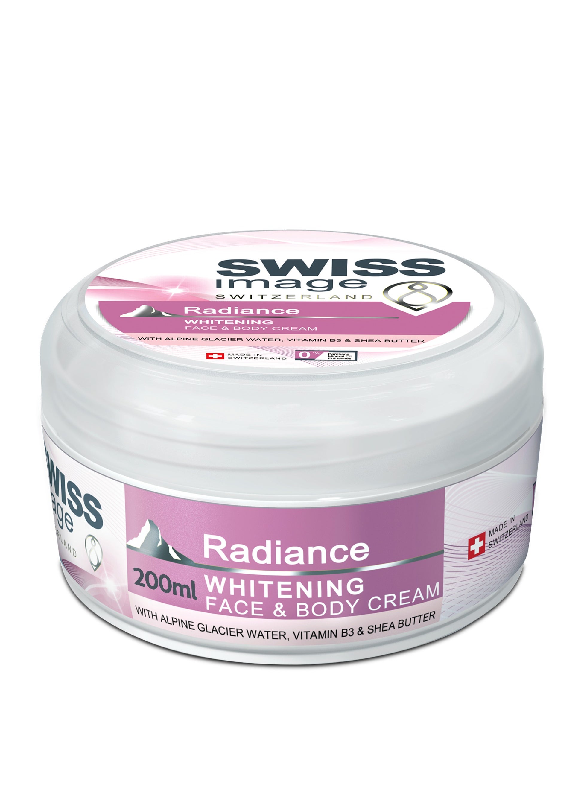 Radiance Face & Body Cream 200ml, Lightweight, Non-Greasy, Fast-Absorbing, Hydrates, Softens & Enhances Radiant Skin Tone| with Niacinamide & Shea Butter| All Skin Types| Swiss Made 