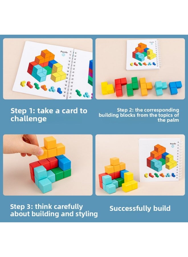 null - Children's Space Logic Sense Training Educational Toys Luban Soma Cube Rubik's Cube 3D Tetris-Color:3D Space Master Second-order 60 Questions - Image 1