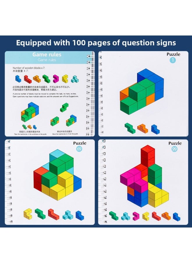 null - Children's Space Logic Sense Training Educational Toys Luban Soma Cube Rubik's Cube 3D Tetris-Color:3D Space Master Second-order 60 Questions - Image 1