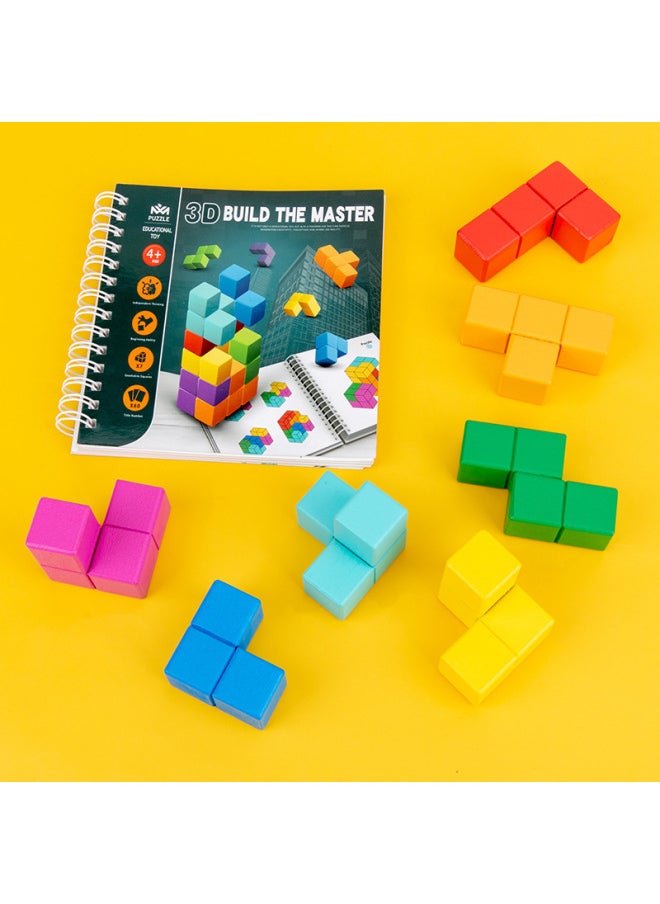 null - Children's Space Logic Sense Training Educational Toys Luban Soma Cube Rubik's Cube 3D Tetris-Color:3D Space Master Second-order 60 Questions - Image 1