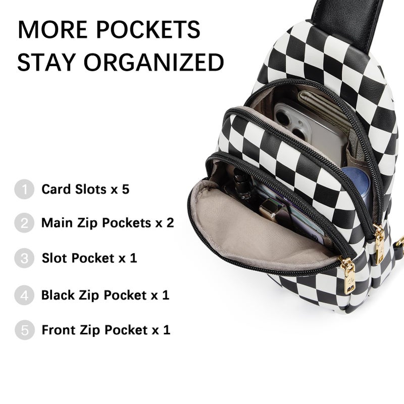 BOSTANTEN Small Sling Bag for Women Leather Crossbody Bags Fanny Pack Chest Bag for Travel - Image 4