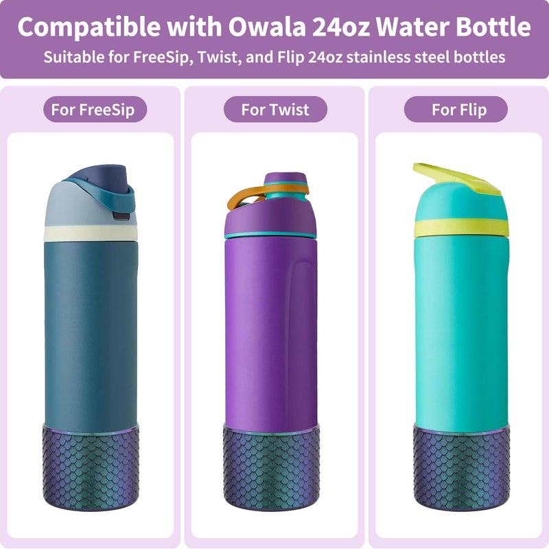 Diumepo Silicone Boot for Owala Water Bottle 24 oz, Anti-Slip Protective Sleeve for Owala Twist,FreeSip and Flip Stainless Steel Water Bottle,BPA Free (Navy) - Image 2