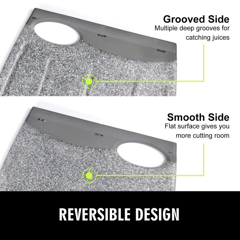 Ginkick Small Plastic Cutting Board Set Of 2  Mini Cutting Board For Small Kitchen Tasks  Non Slip Edges  Unique Design With Multiple Juice Grooves! Bpa Free  Non-Porous  Dishwasher Safe (9.84"" X 7.48"") - Image 3