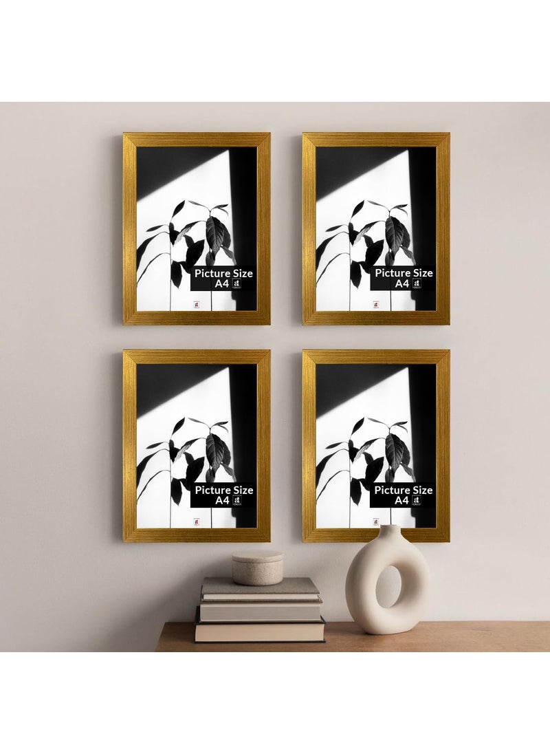 Art Street Art Street A4 Size Certificate, Document Photo frames Set of 4 For Home Decoration, Living Room, Office Decoration (Vintage Gold, Size: 8" x 12")  - Image 2