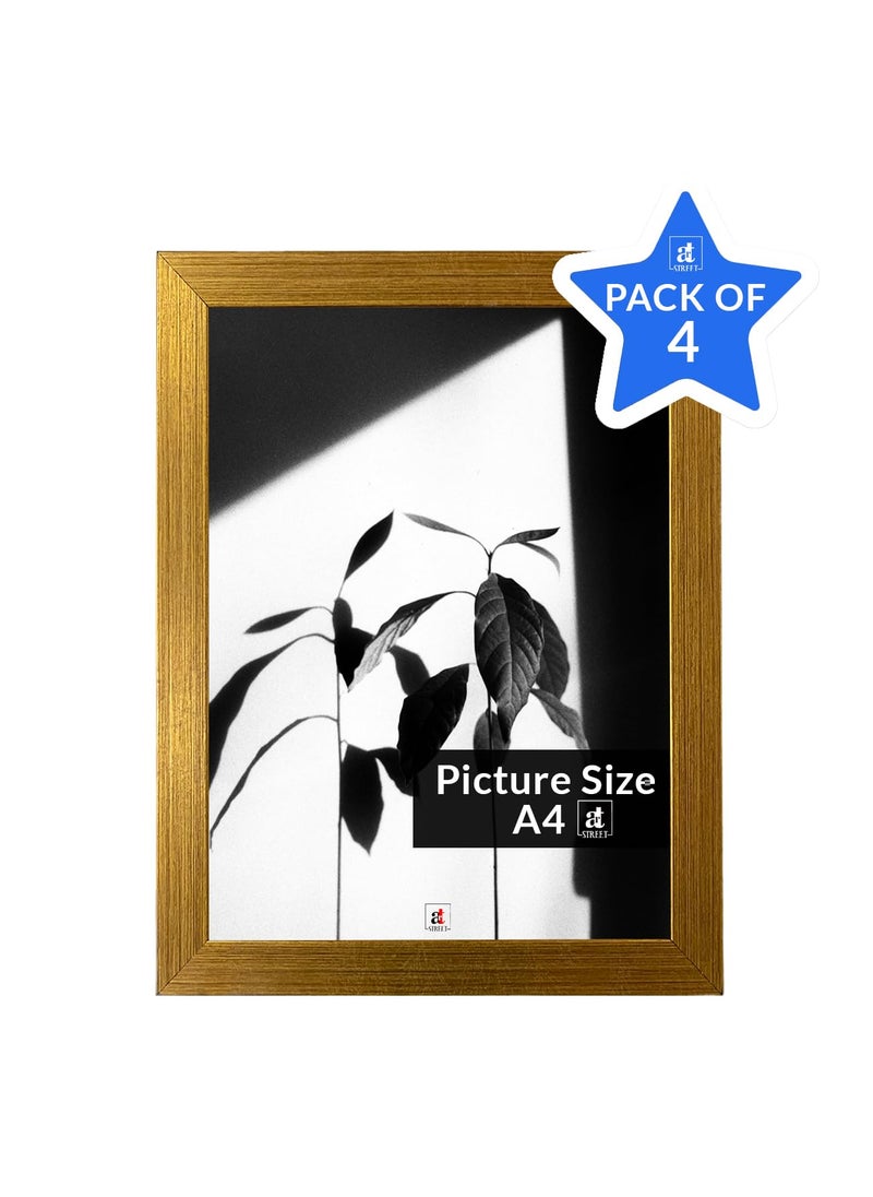 Art Street Art Street A4 Size Certificate, Document Photo frames Set of 4 For Home Decoration, Living Room, Office Decoration (Vintage Gold, Size: 8" x 12")  - Image 4