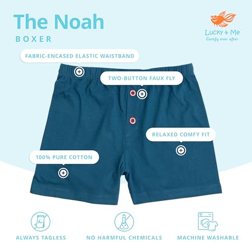 Lucky Me Lucky & Me Boys Underwear, Boxers Style 100% Cotton, Noah 5 Pack Deep Multicolor 4-5 Years - Image 2