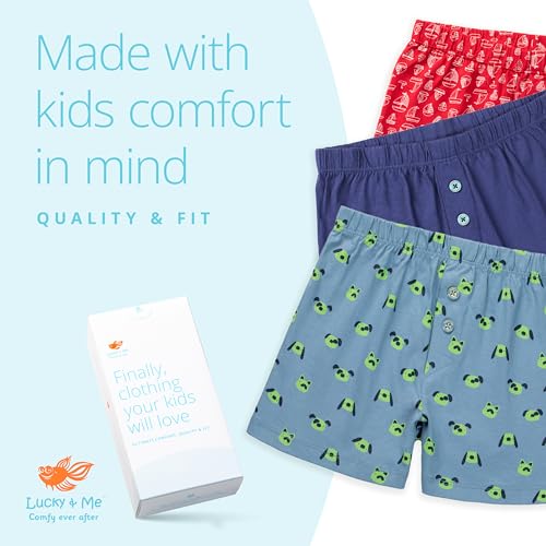 Lucky Me Lucky & Me Boys Underwear, Boxers Style 100% Cotton, Noah 5 Pack Deep Multicolor 4-5 Years - Image 5