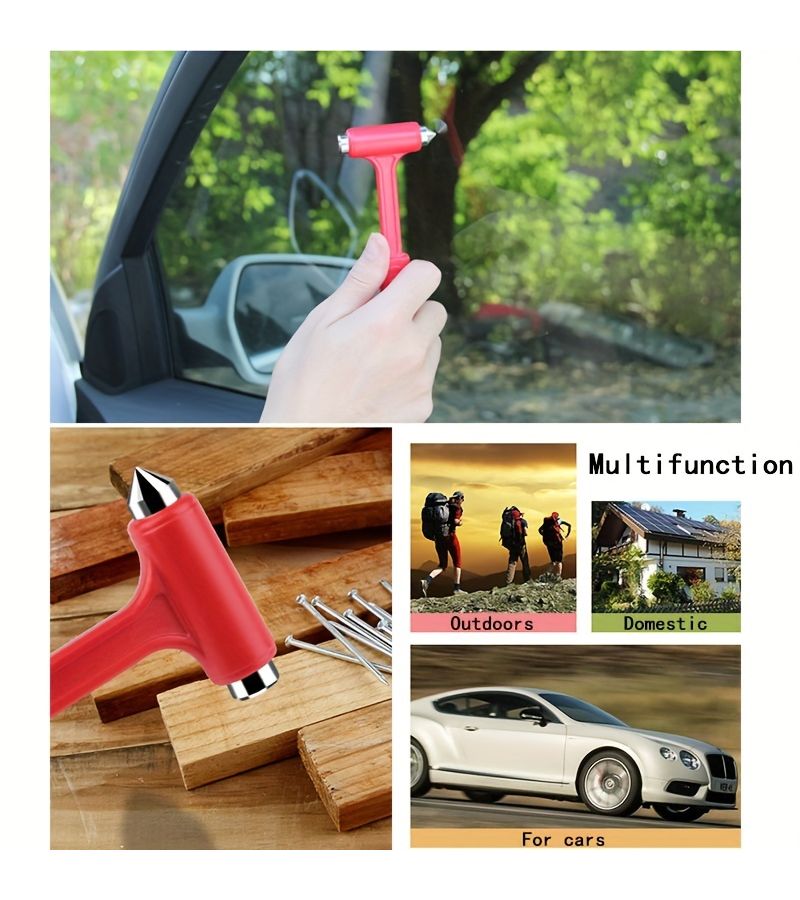 Multifunctional Solid Safety Hammer 2pcs Emergency Escape Tool Car Window Breaker Seatbelt Cutter Home Outdoor Rescue - Image 2