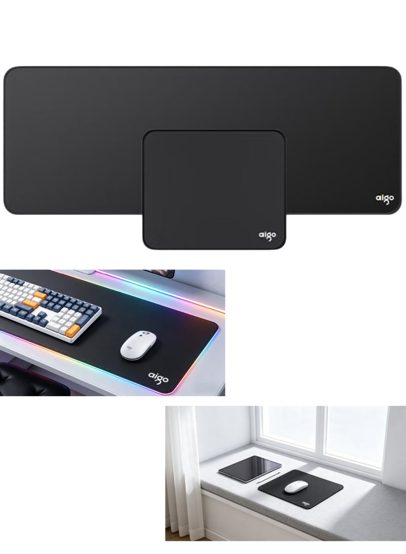 آيجو لوحة ماوس الألعاب Aigo M1 Pure Black، مقاس 300 × 250 × 3 مم ومقاس XL 800 × 300 × 3 مم - لوحة مفاتيح/سطح مكتب كبيرة جدًا ومقاومة للماء، مزودة بقاعدة مطاطية مانعة للانزلاق لتحكم سلس وثابت - Image 5