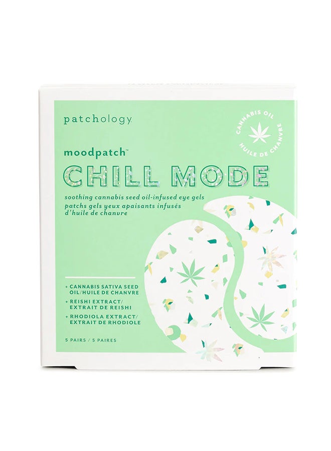 Patchology moodpatch Chill Mode 5 Pairs – Relaxing Soothe for Stressed Eyes, Cannabis Sativa & Reishi, Calming Treatment for Eye Redness Relief 5 Pack - Image 1