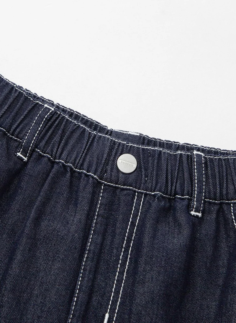 Balabala Navy Kids Boys Denim middle pants for Men | Best Price UAE