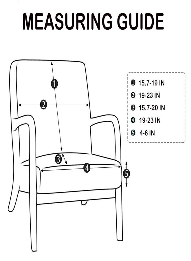 Deisy Dee Printed Mid-Century Modern Chair Cover, Stretch Reading Armchair covers, Upholstered Living Room Chair Covers (dark grey) - Image 3