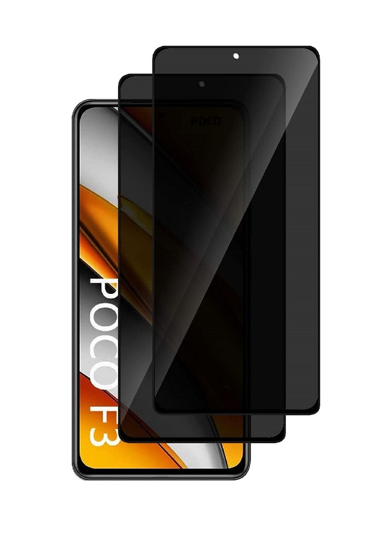 Super 2 Pieces Tempered Glass Screen Protector Anti-Spy Privacy Designed For Xiaomi Poco F3 Full Screen Coverage And Bubble Free - Image 1