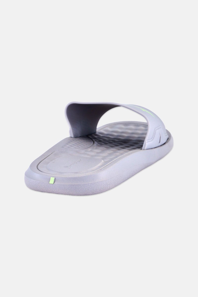 RIDER Men Brand Logo Slip On Slides, Grey - Image 2