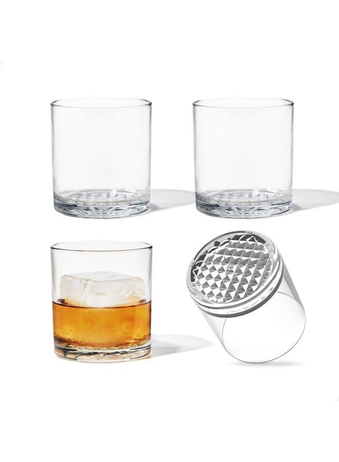 TOSSWARE RESERVE 12oz Old Fashion SET OF 4, Premium Quality, Dishwasher Safe & Heat Resistant Unbreakable Plastic Whiskey Glasses - Image 1