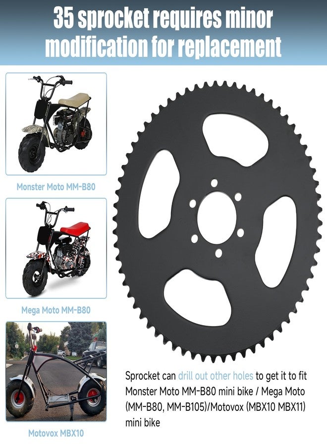 CILOYU 35 Chain 140 Links + Mini Bike Rear Sprocket 65 Teeth for Coleman CT100U Trail CC100X Baja Doodle Bug Blitz Dirt Bug Racer DB30 Predator 79cc 97cc 98cc 100cc Mini Bike Go Kart Powersports Part - Image 2