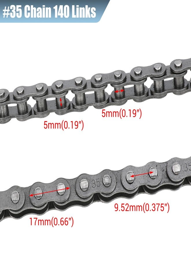 CILOYU 35 Chain 140 Links + Mini Bike Rear Sprocket 65 Teeth for Coleman CT100U Trail CC100X Baja Doodle Bug Blitz Dirt Bug Racer DB30 Predator 79cc 97cc 98cc 100cc Mini Bike Go Kart Powersports Part - Image 4