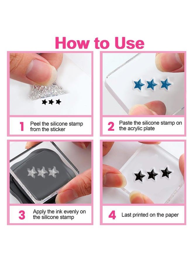 BEUNITONE 2pcs Vintage Ticket Stamp and Die Set Postage Clear Stamp Frame Cutting Dies for DIY Scrapbooking Star Silicone Stamps Embossing Stencils Template for Paper Card Making Album Craft Decor - Image 3