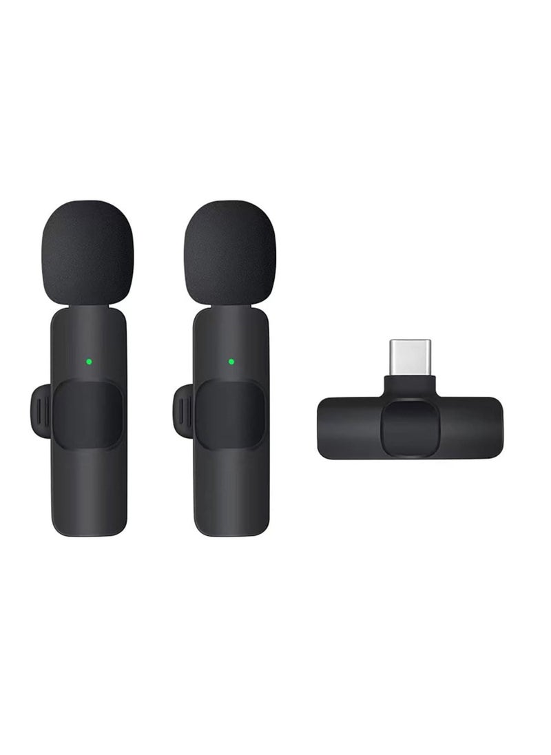 DUSALA Wireless Lavalier Microphone for USB C Smartphone, Plug and Play Mini Mic for YouTube TikTok Live Streaming Gaming K Song Recording Auto Noise Reduction (USB C 2) - Image 1