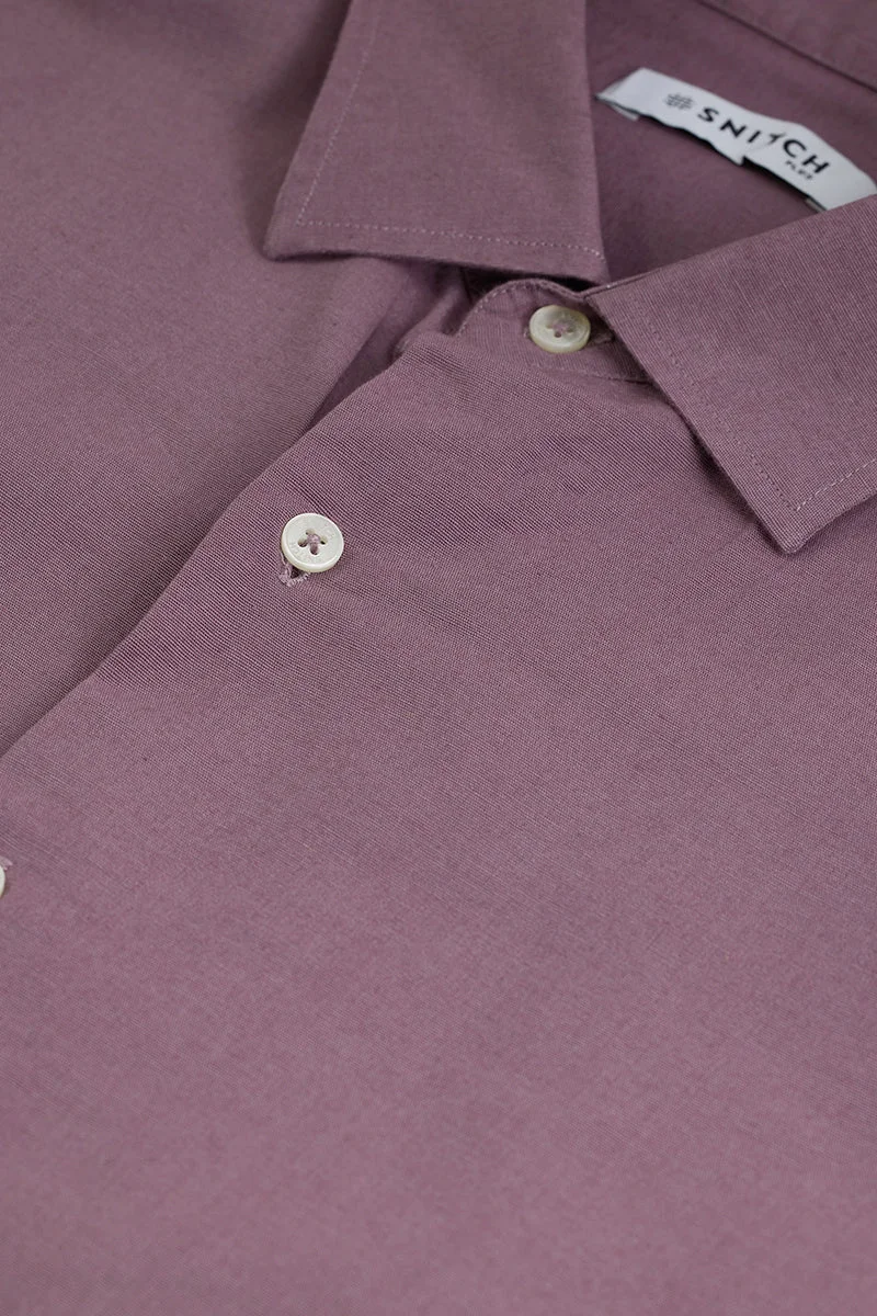 SNITCH Mauve Solid Long Sleeve Regular Fit Plus Size Shirt