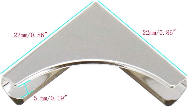 Semetall حماية زوايا الكتب المعدنية Semetall 50 قطعة 086x086 شكل مثلث ألبوم دفتر حماية زوايا الكتب ملحقات حماية الزوايا الصغيرة للكتب فضي - Image 2