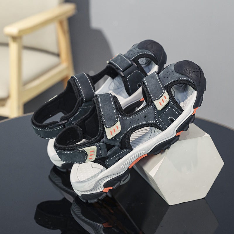Summer Women'S Sandals Roman Retro Head Layer Cowhide Sandals Sandals Handmade Women'S Large Children'S Sandals - Image 1
