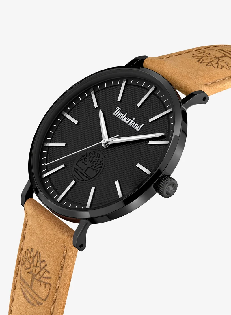 Timberland Black Kinsley Black Dial Beige Leather Strap Analog Watch for Men 42mm for Men | Best Price UAE
