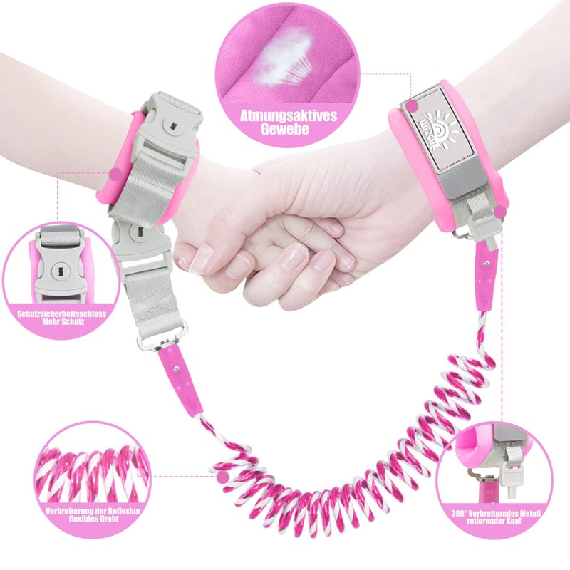 WSZCML Toddler Leash -Anti Lost Wrist Link for Toddlers -Toddler Harness with Lock for Kids,Baby Leash,Leash for Toddlers,Wrist Leashes,Child Leashes for Toddlers,Upgrade with Reflective Tape Liner for Kids - Image 4