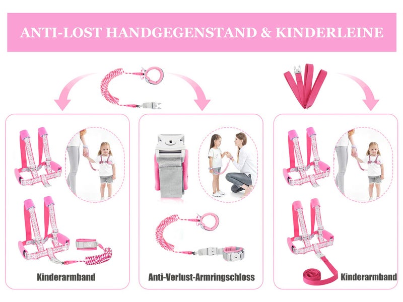 WSZCML Toddler Leash -Anti Lost Wrist Link for Toddlers -Toddler Harness with Lock for Kids,Baby Leash,Leash for Toddlers,Wrist Leashes,Child Leashes for Toddlers,Upgrade with Reflective Tape Liner for Kids - Image 2