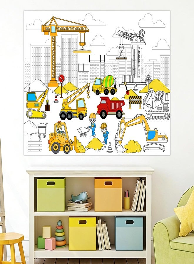 Tevxj Construction Coloring Poster for Dump Truck Giant Coloring Tablecloth Large Wall Art Coloring Poster Huge Table Cover Christmas Gift Birthday Party Supplies Favor 31.4 x 43.3 Inch - Image 5