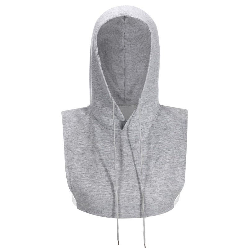 Cutecrop Hooded Fake Collar Detachable Half Blouse False Collar Dickey for Women and Men(Gray) - Image 1