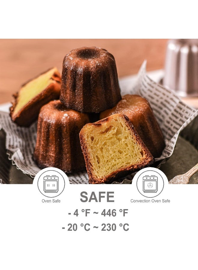 chefmade قالب كعكة كانيل من CHEFMADE، 2.6 بوصة 4 قطع، قالب مافن كانيل غير لاصق للخبز في الفرن (ذهبي شمبانيا) - Image 3