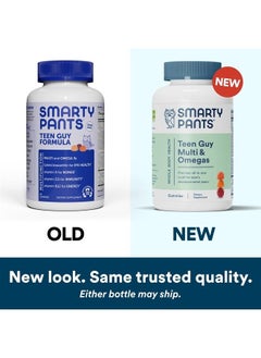 SmartyPants Teen Guy Formula, Daily Multivitamin Gummies: Vitamins C, B12, K, Zinc, & Biotin for Immune Support, Energy, Skin & Hair Support, Assorted Fruit Flavor, 120 Gummies (30 Day Supply)  - Image 2