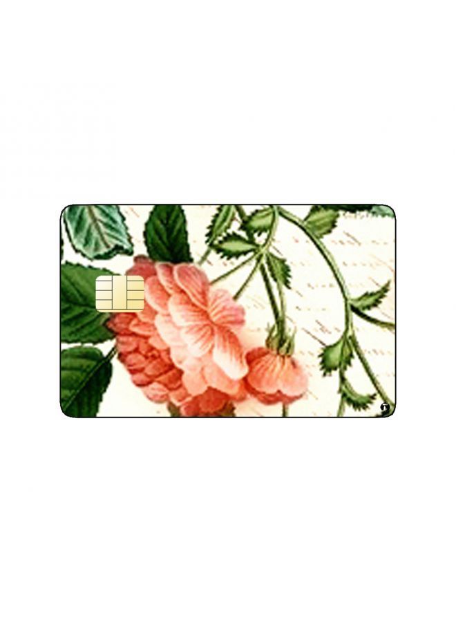 RKN PRINTED BANK CARD STICKER Beautiful Pink Flowers Drawing - Image 2