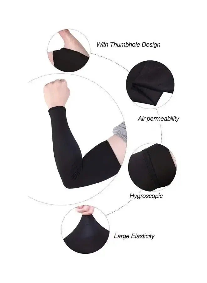 10 قطع/5 أزواج من أغطية الذراع الواقية من الأشعة فوق البنفسجية بطول 38 سم - أكمام أذرع رياضية مبردة بعامل حماية من أشعة الشمس 50 مع فتحات للإبهام - Image 5