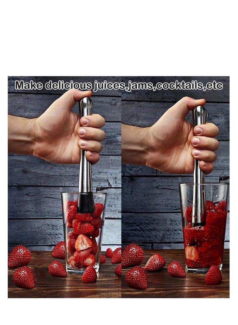 Stainless Steel Cocktail Muddler and Mixing Spoon, Jigger, Professional Home Bar Tool Set, Bartender Accessories, Ice Crusher, for Mojitos and Other Fruit Based Drinks  - Image 5