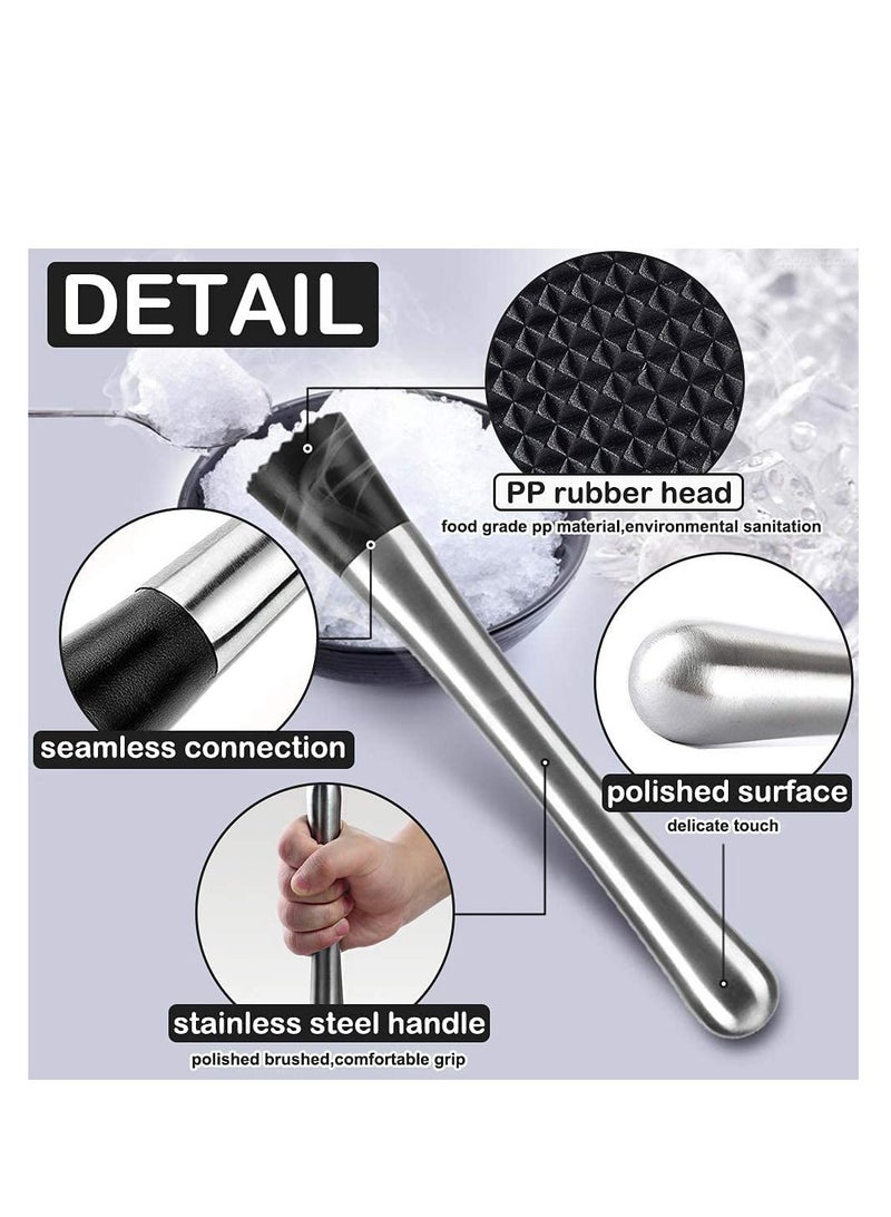 Stainless Steel Cocktail Muddler and Mixing Spoon, Jigger, Professional Home Bar Tool Set, Bartender Accessories, Ice Crusher, for Mojitos and Other Fruit Based Drinks  - Image 3