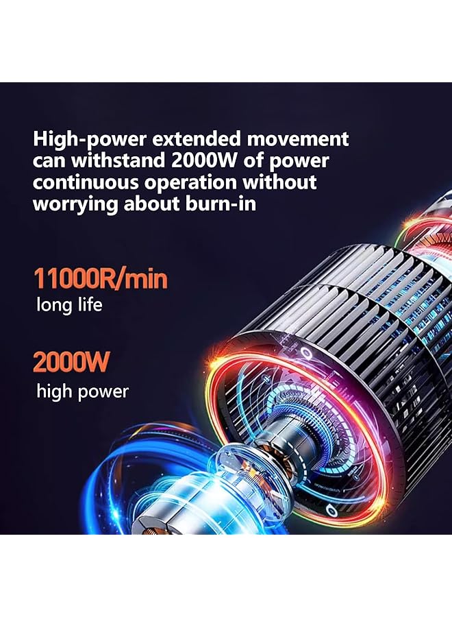 erorex 2000W Angle Grinder Angle Grinders Ø100Mm 11000 Rpm Grinders Power Tools For Metal Wood With Side Handle 2 Cutting Discs 10 Sandpaper 6 Carbon Brush Grinding Wheel Self Adhesive Disk - Image 2