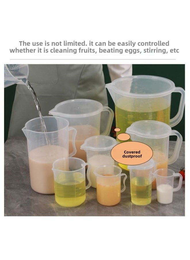 Plastic Measuring Cup With Lid Graduated Cylinder Milliliter Cup Small Size Measuring Cup Milk Tea Shop Utensils Large Capacity Cup-Specifications:50ml Tapered 2 Pieces (without Cap)-Color:2