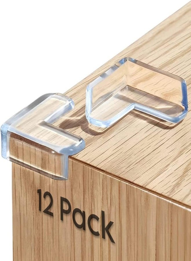 Fruhrer واقيات زوايا على شكل حرف L لحماية الأطفال من الخدوش، مع وسادة لتغطية حواف الأثاث والطاولات الحادة - شفافة - (عبوة من 12 قطعة) - Image 1