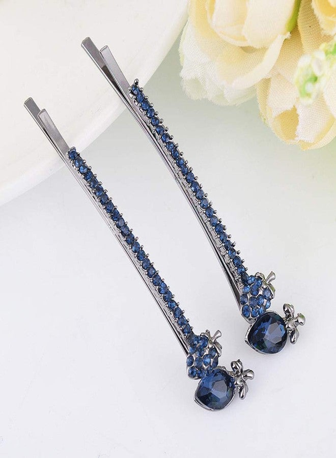 سوبيربليس 6 قطع من مشابك الشعر الجانبية المرصعة بأحجار الراين على شكل زهور وفراشات، إكسسوارات شعر كريستالية (B#) - Image 3