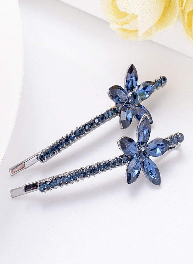 سوبيربليس 6 قطع من مشابك الشعر الجانبية المرصعة بأحجار الراين على شكل زهور وفراشات، إكسسوارات شعر كريستالية (B#) - Image 4