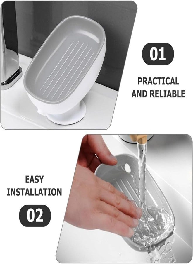 KASQUE® Water Draining Soap Holder - Sloped Design with Drainage Prevents Messy Residue Ideal for Sink, Shower & Countertop Use, Plastic - Multicolor - Pack of 1 - Image 4